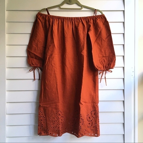 J. Crew Off The Shoulder Eyelet Dress - Picture 3 of 7